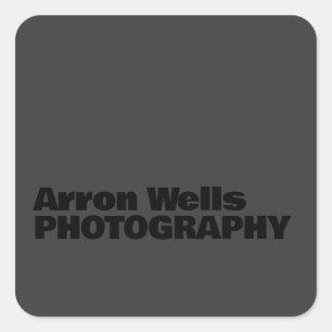 Black on Black Modern Bold Typography Square Sticker