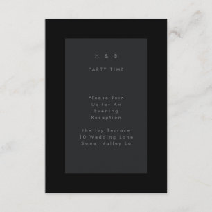 Black on Black Modern Minimalistic Simple Wedding Enclosure Card