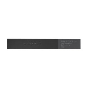 Black on Black Modern Minimalistic Simple Wedding Wrap Around Label