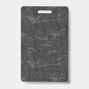 Black on Black Pattern Contemporary Decor ID Badge