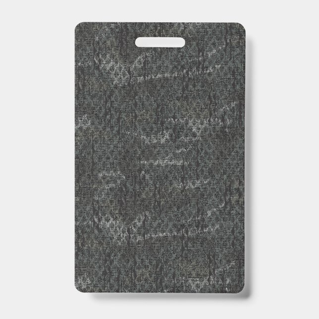 Black on Black Pattern Contemporary Decor ID Badge (Front)