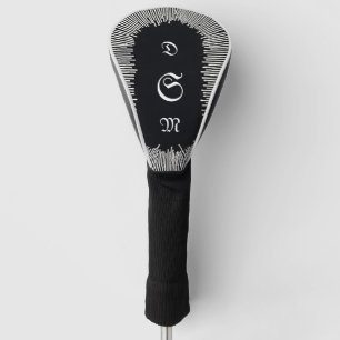 Black on Black Personalised  Golf Head Cover