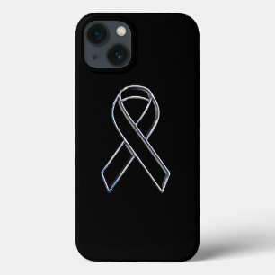 Black on Black Ribbon Awareness Design iPhone 13 Case