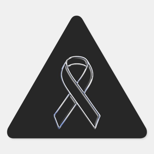 Black on Black Ribbon Awareness Triangle Sticker (Front)