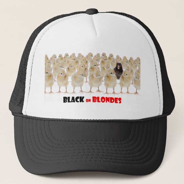 Black on Blondes Trucker Hat (Front)