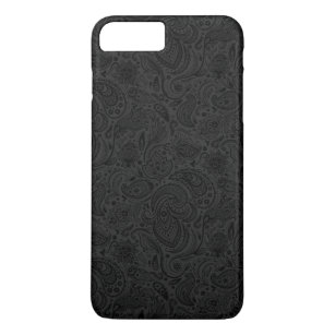 Black On Dark Grey Retro Paisley Damasks Lace 2 Case-Mate iPhone Case
