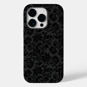 Black On Dark Grey Vintage Damasks iPhone Case