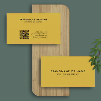 Black on Gold | Minimalist Elegant QR Code Business Card