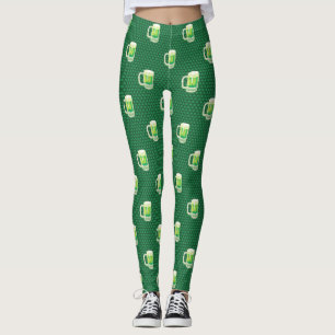 Black on Green Leggings - Green Beer Yoga Pants