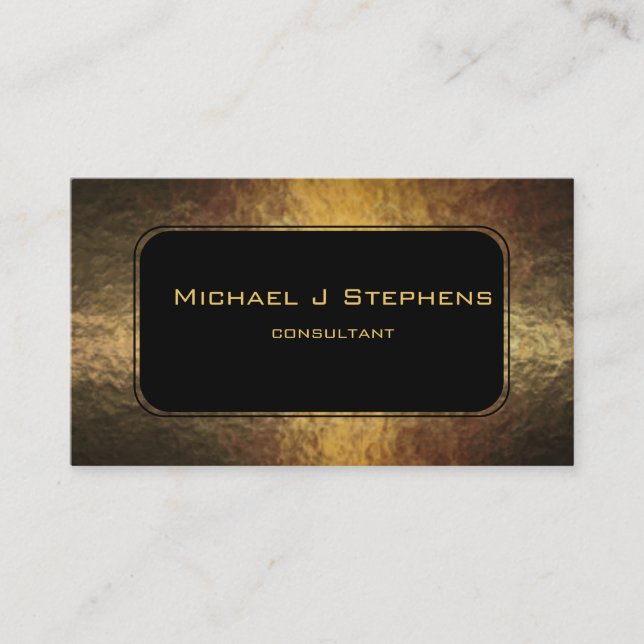 Black on Hammered Gold  Business Card (Front)