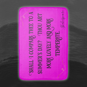 Black on Hot Pink Shakespeare Shall I Compare..    Bath Mat