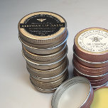 BLACK ON KRAFT Beeswax Lip Balm Label<br><div class="desc">Classy black on kraft label with stylised honeybee.
Your own logo or image may be substituted for the honeybee.</div>