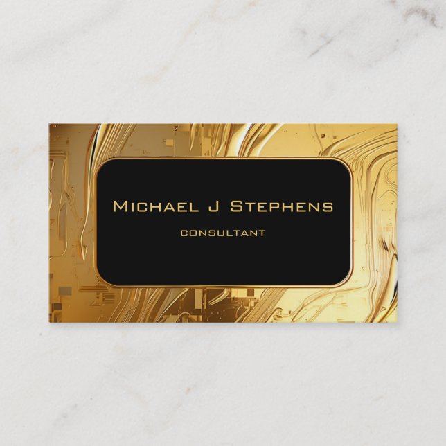Black on Liquid Gold  Business Card (Front)