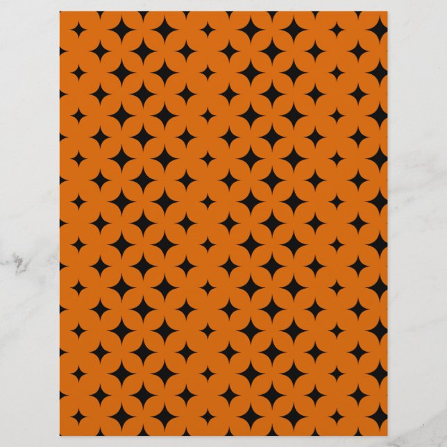 Black on Orange Halloween Pattern Craft Paper (Front)