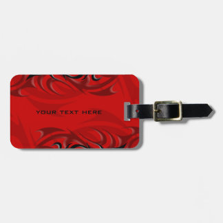 Black on Red "Smoke" Luggage Tag