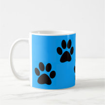 Black on Turquoise Large Cat Paw Print