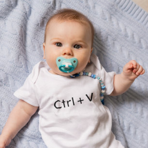 Black on White Ctrl+V Paste Baby Bodysuit