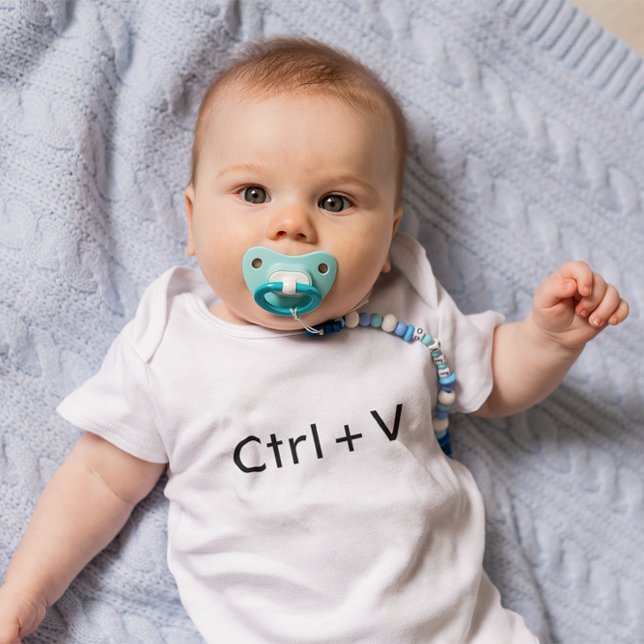 Black on White Ctrl+V Paste Baby Bodysuit (Ctrl+V Paste Baby Bodysuit)