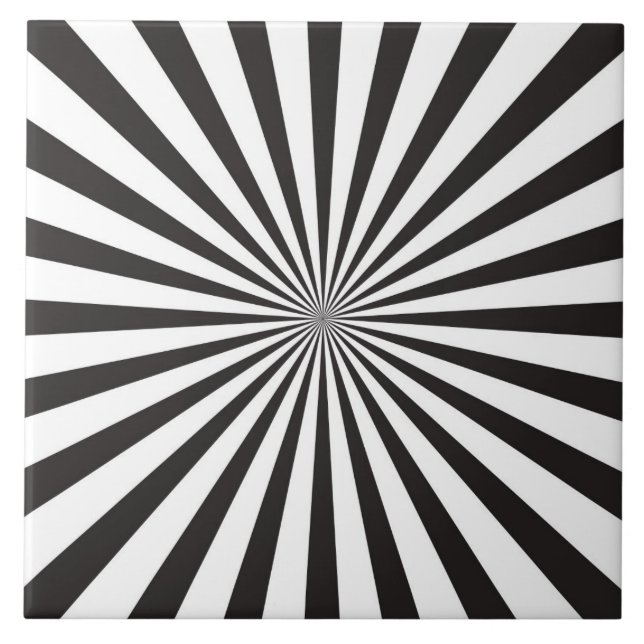 BLACK ON WHITE DESIGN CERAMIC TILE (Front)