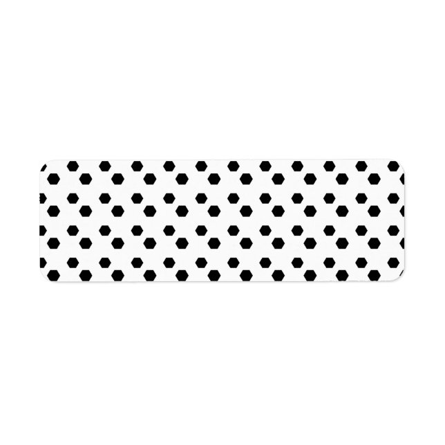 Black on White Dot Design Return Address Label (Front)