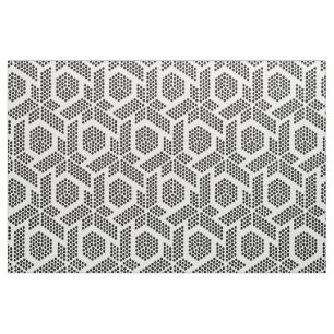 Black on white dots geometric pattern fabric