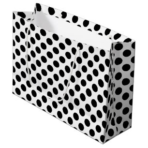 Black on White Large Size Polka Dots Large Gift Bag