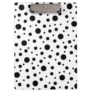 Black on White Polka Dot Pattern Clipboard