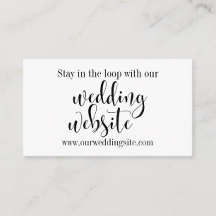 Black on White Pretty Typography Wedding Website Enclosure Card