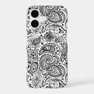Black On White Retro Paisley Damasks Lace