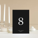 Black on White Simple Plain Modern Premium Elegant Table Number<br><div class="desc">Black on White Simple Plain Modern Premium Elegant Wedding Table Number</div>