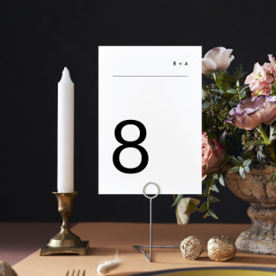 Black on White Simple Plain Modern Premium Elegant Table Number