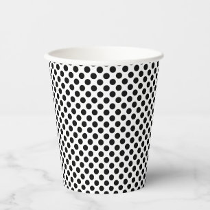 Black on White Small Size Polka Dots Paper Cups