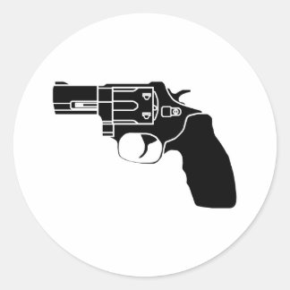 Black on White Snub Revolver Sticker