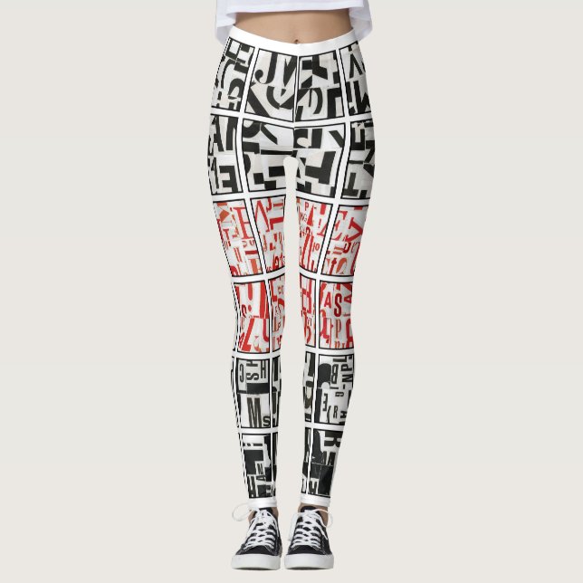 black on white with red leggings (Front)