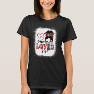 Black One Loved Gigi African Messy Bun Valentine T-Shirt