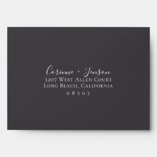 Black Onyx Boho Botanical Return Address Envelope