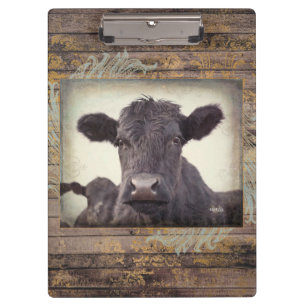 BLACK ONYX  CLIPBOARD - BLACK ANGUS COW