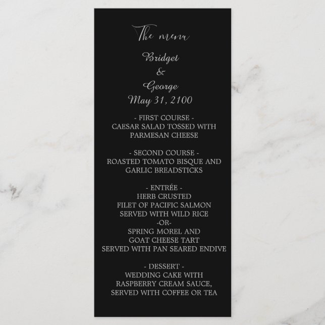 black onyx modern vintage deco wedding  program (Front)