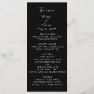 black onyx modern vintage deco wedding  program