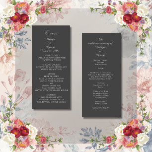 black onyx modern vintage deco wedding  program