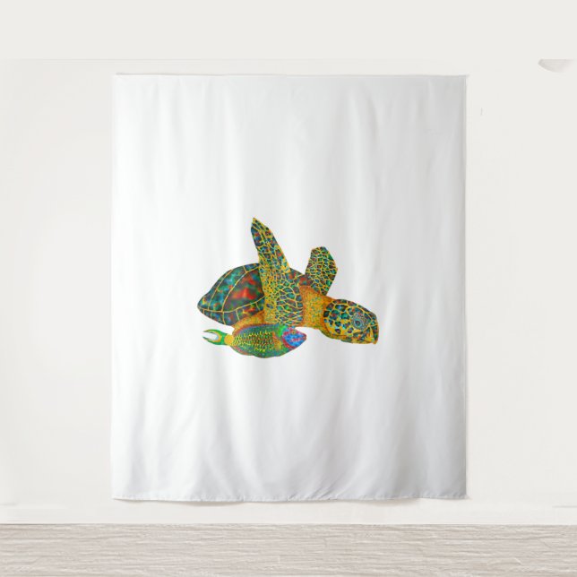 Black Opal SeaTurtle Tapestry (Front)