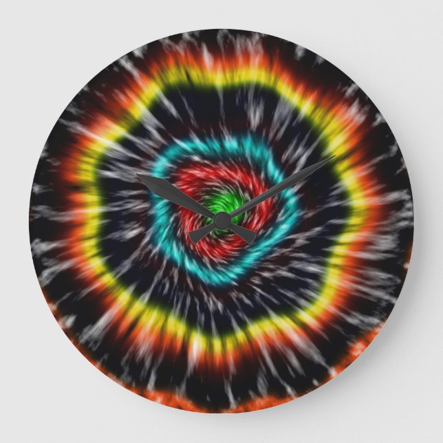 Black Opal Tie Dye,   Large Clock (Front)