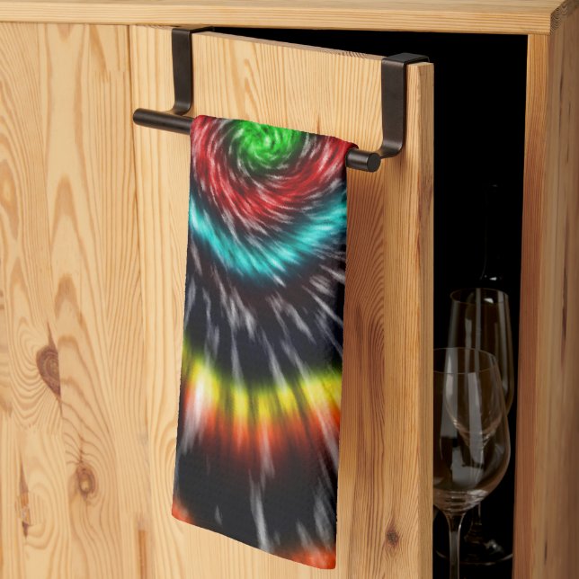 Black Opal Tie Dye,   Tea Towel (Thirds Fold)