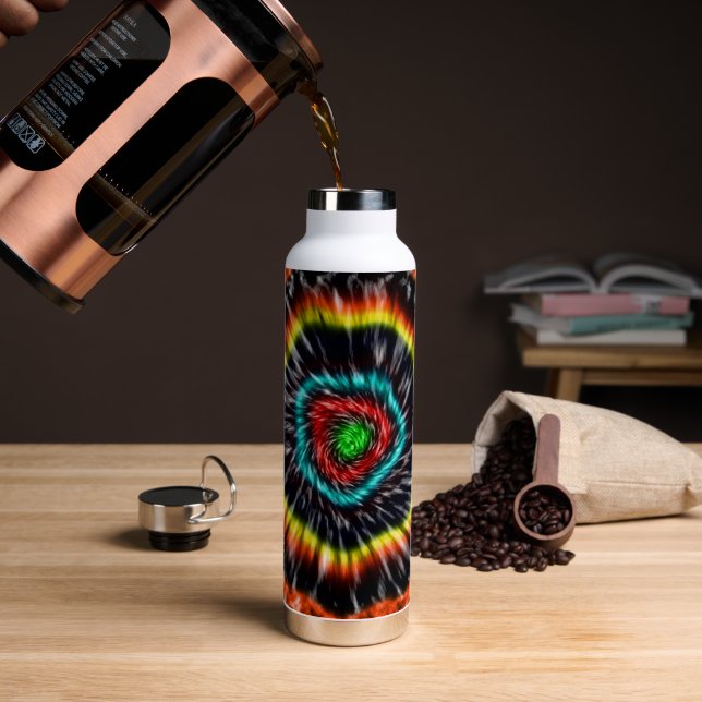 Black Opal Tie Dye,   Water Bottle (Coffee (Rotated))