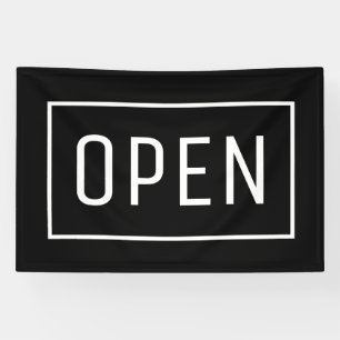 BLACK OPEN SIGN 