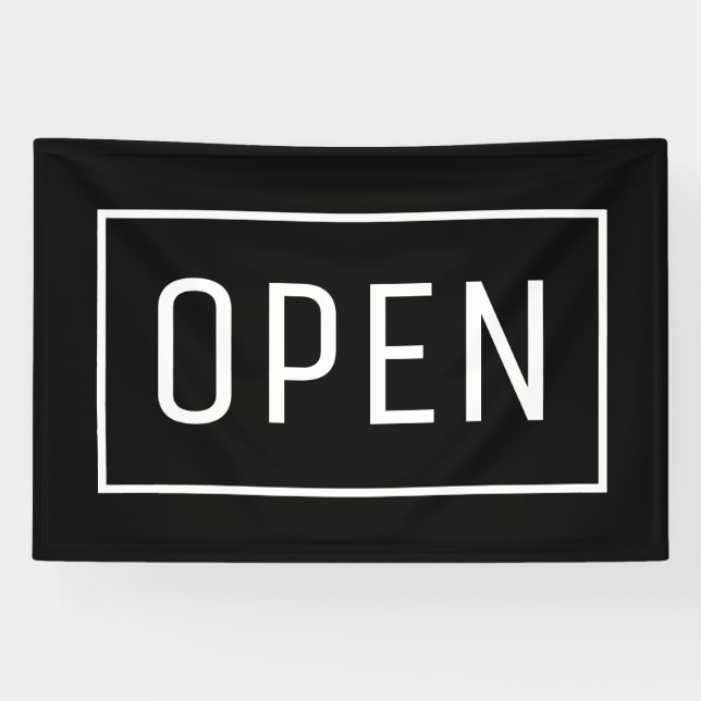 BLACK OPEN SIGN  (Horizontal)
