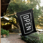 BLACK OPEN SIGN FLAG