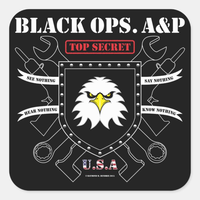 Black Ops. A&P Square Sticker (Front)