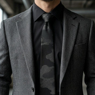 Black Ops Stealth Camouflage Pattern Tie