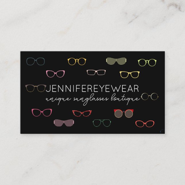 Black Optic Eyewear Fashion SunGlasses Business Card (Front)